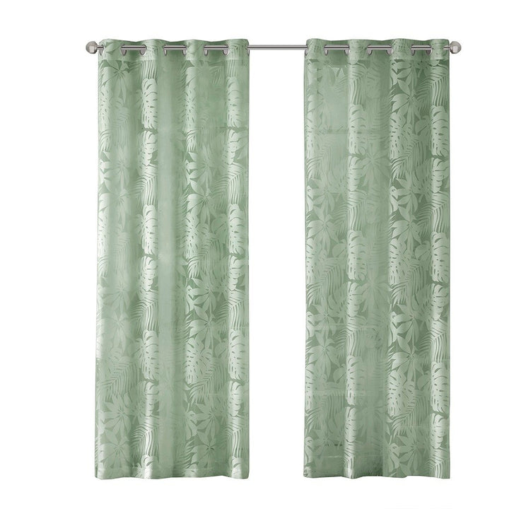 Gracie Mills Zephyr Costal Lightweight Burnout Sheer Window Curtain - GRACE-8582 Image 1