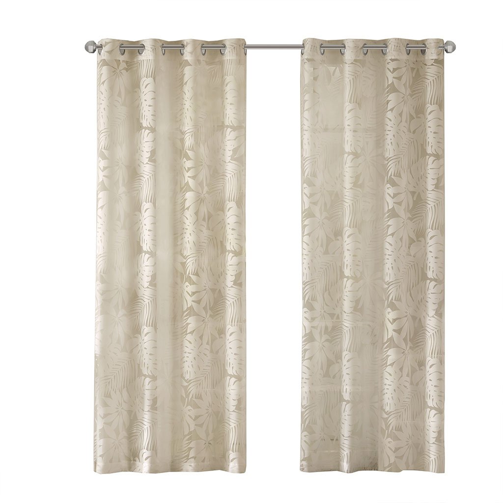 Gracie Mills Zephyr Costal Lightweight Burnout Sheer Window Curtain - GRACE-8582 Image 1