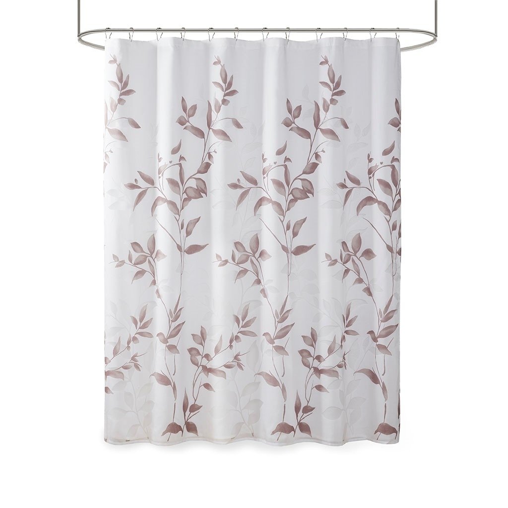 Gracie Mills Patton Modern Lightweight Botanical Burnout Shower Curtain - GRACE-9104 Image 1