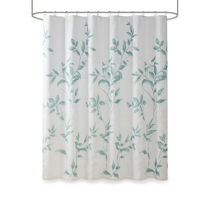 Gracie Mills Patton Modern Lightweight Botanical Burnout Shower Curtain - GRACE-9104 Image 1