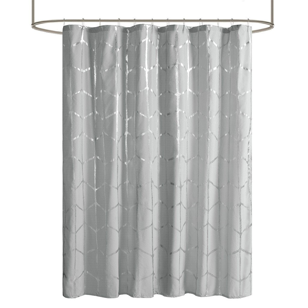 Gracie Mills Isabelle Geometric Metallic Lightweight Shower Curtain - GRACE-9140 Image 3