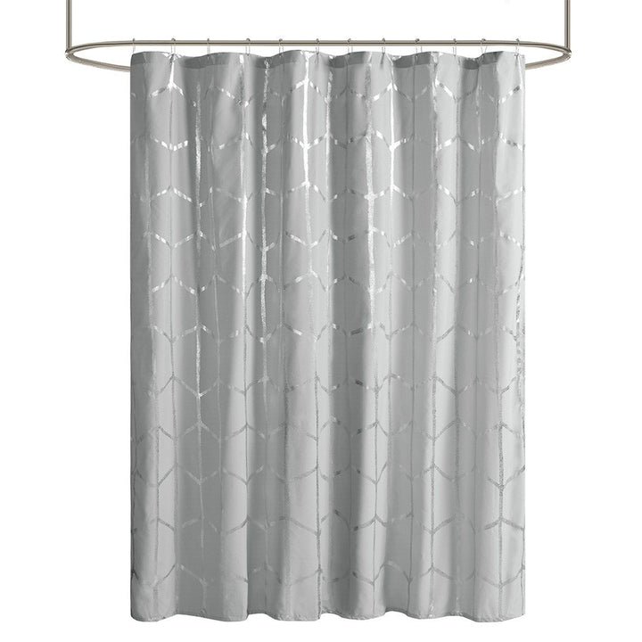 Gracie Mills Isabelle Geometric Metallic Lightweight Shower Curtain - GRACE-9140 Image 1