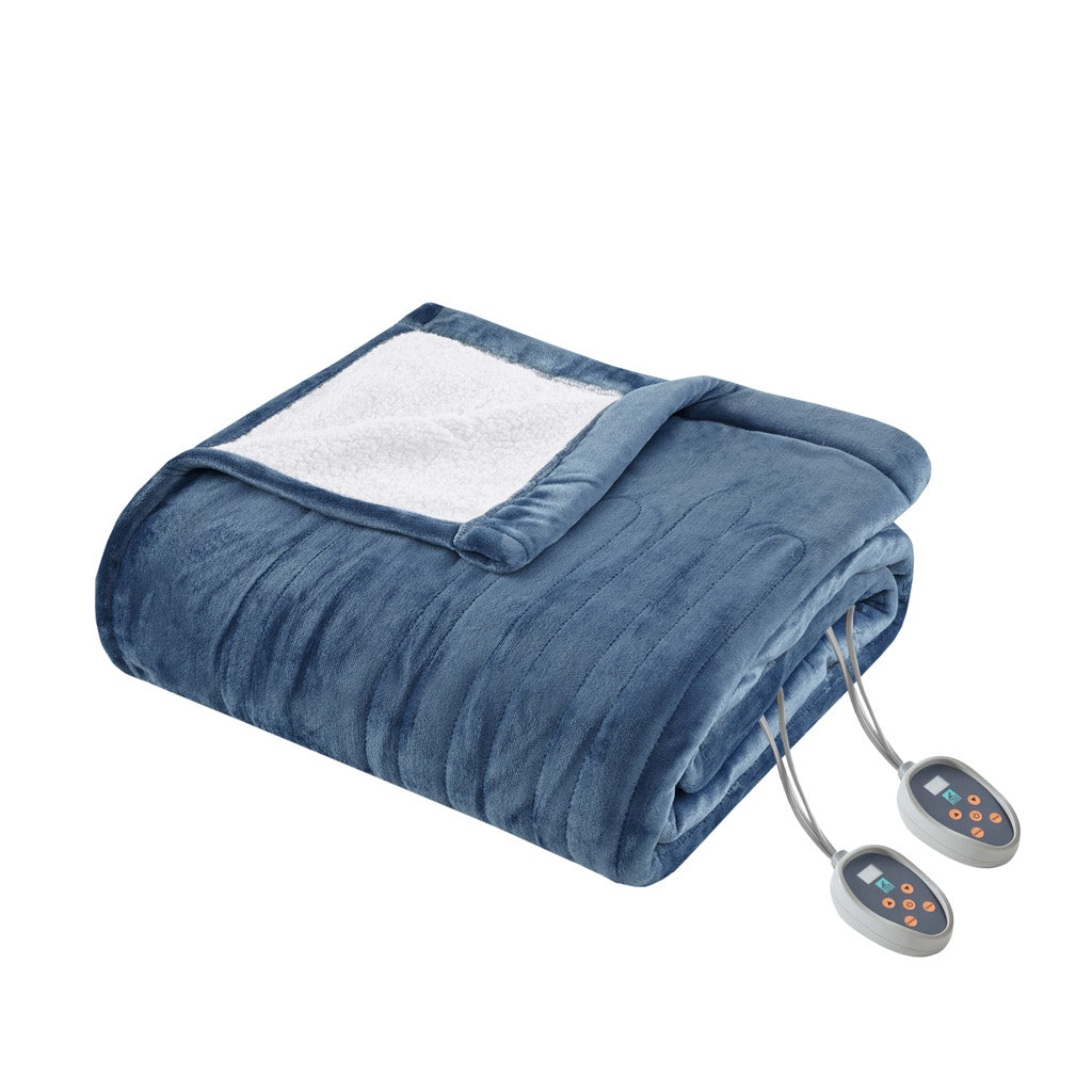 Gracie Mills Trevor Soft Plush Reverses to Berber Heated Blanket - GRACE-9143 Image 7