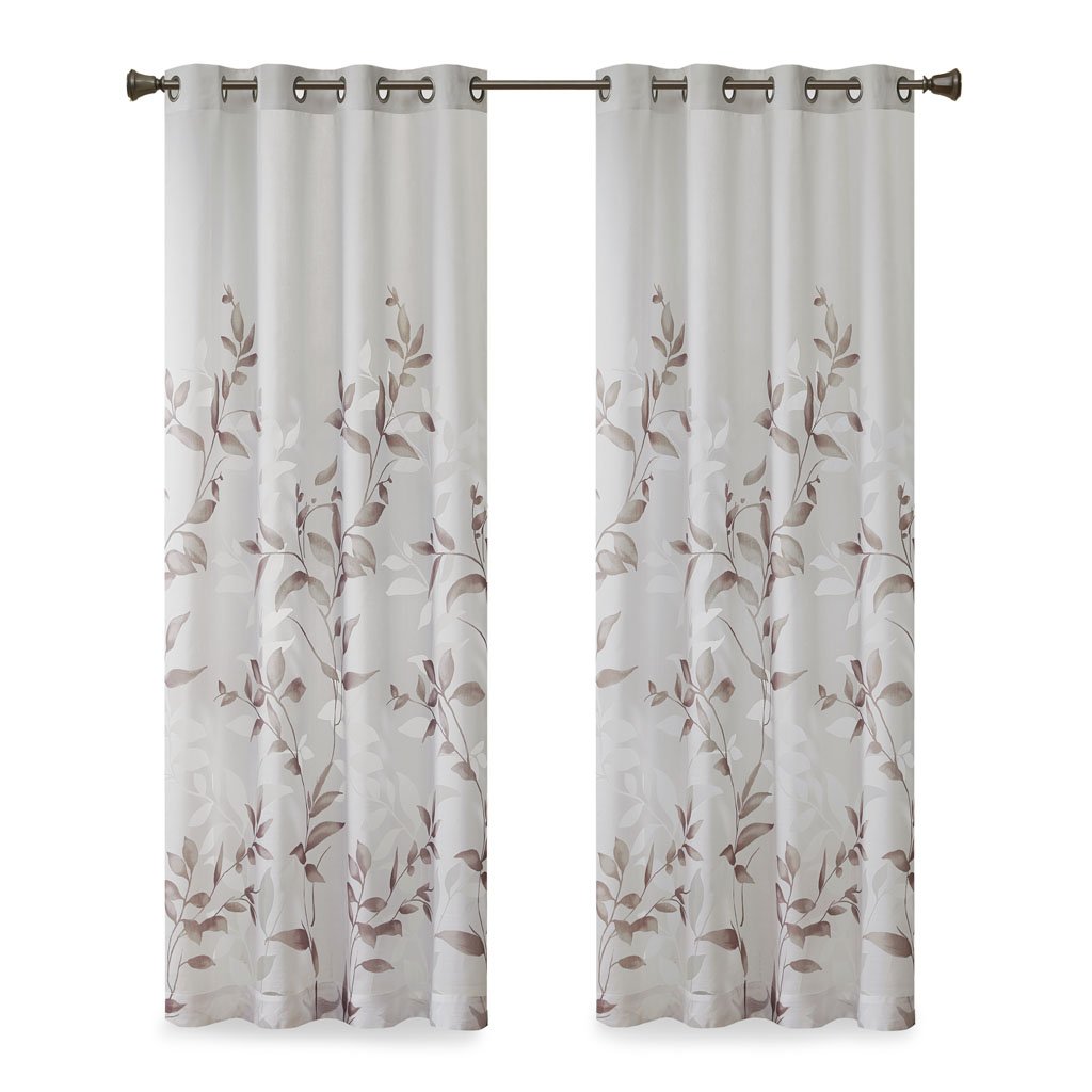 Gracie Mills Patton Curtain Panel Black Gold Floral Jacquard 54x84 GRACE-9167 Image 1