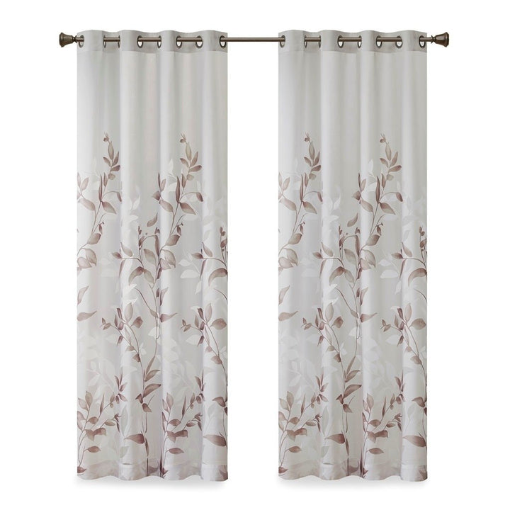 Gracie Mills Patton Curtain Panel Black Gold Floral Jacquard 54x84 GRACE-9167 Image 1