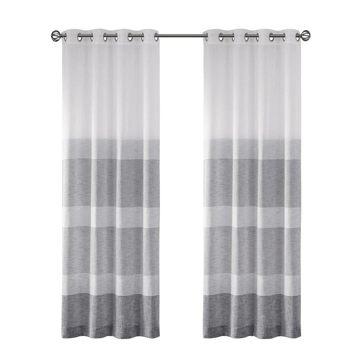 Gracie Mills Christa Contemporary Striped Faux Linen Sheer Window Panel - GRACE-9169 Image 3