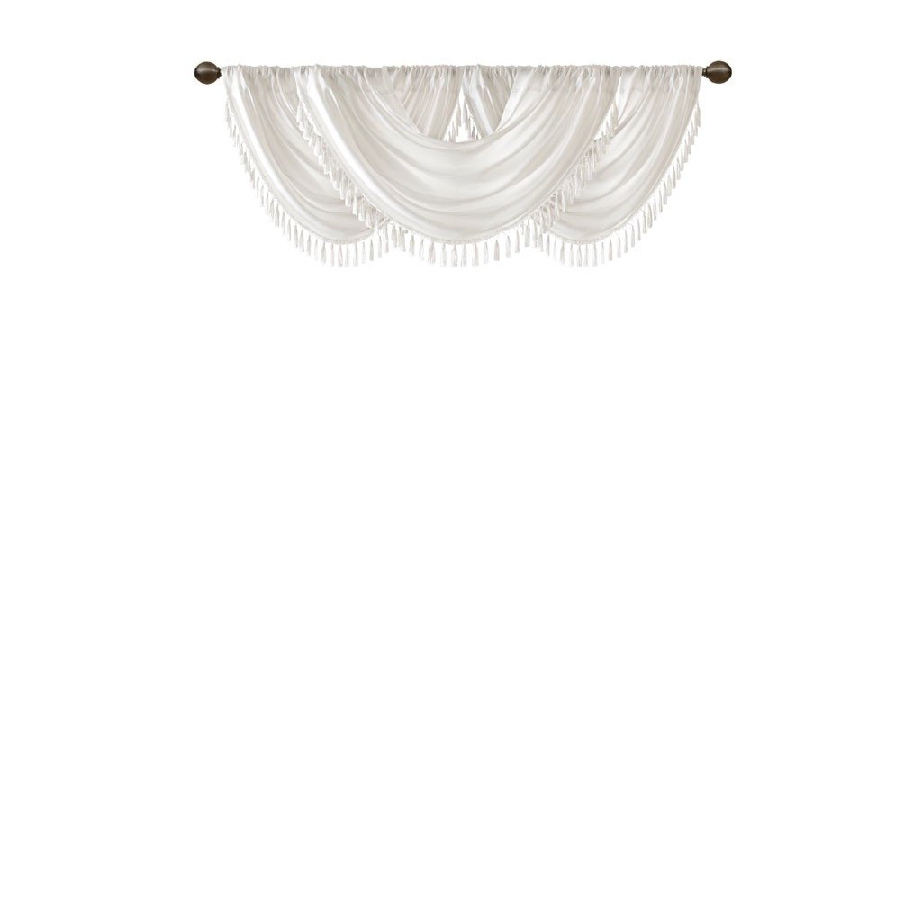 Gracie Mills Aurelius Faux Silk Sheen Waterfall Embellished Valance - GRACE-9442 Image 1