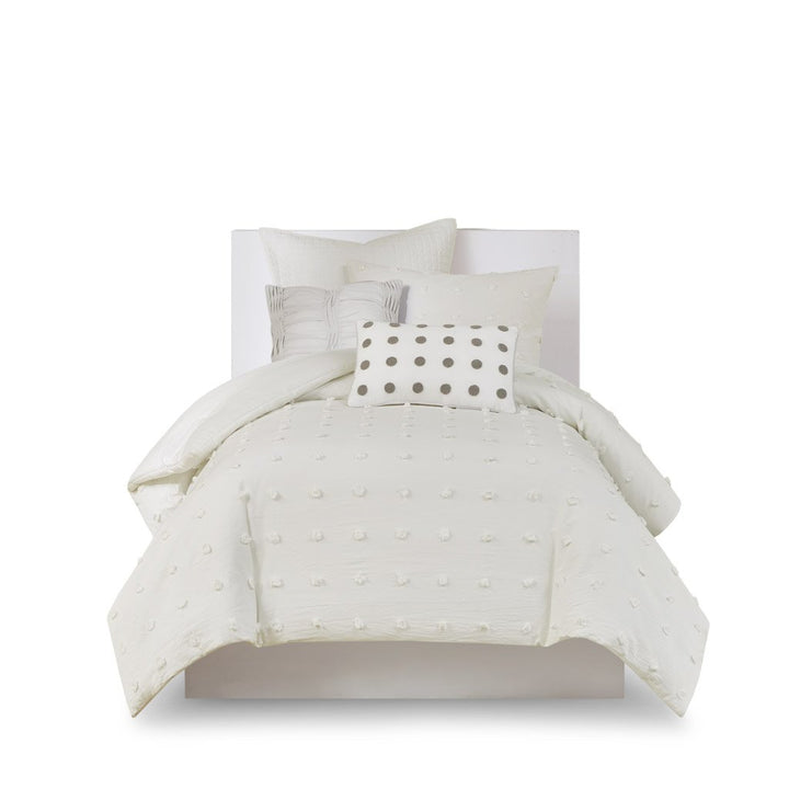 Gracie Mills Grady Elegance Defined Cotton Jacquard Comforter Set with Euro Shams and Throw Pillows - GRACE-9445 Image 1