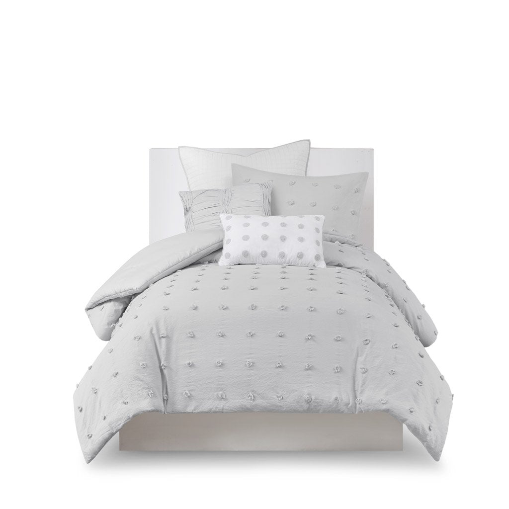 Gracie Mills Grady Elegance Defined Cotton Jacquard Comforter Set with Euro Shams and Throw Pillows - GRACE-9445 Image 1