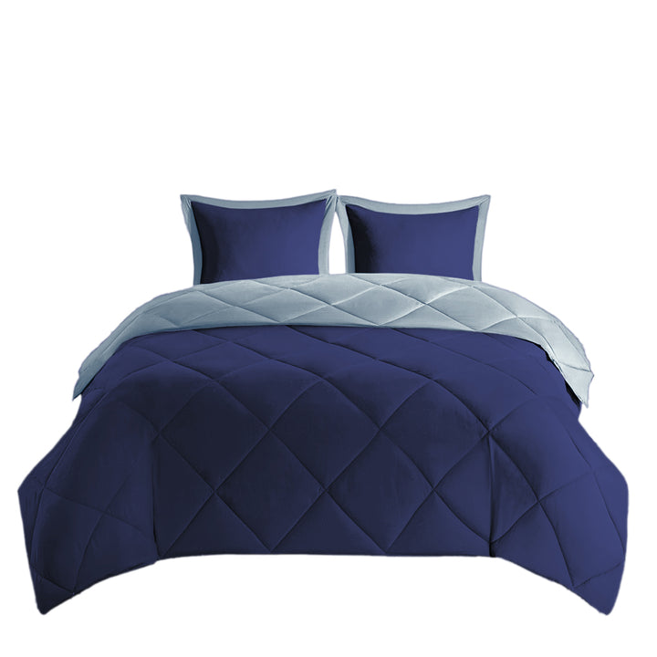 Gracie Mills Vicente Reversible Diamond Quilt Down Alternative Comforter Set with Moisture Resistant Protection - Image 7