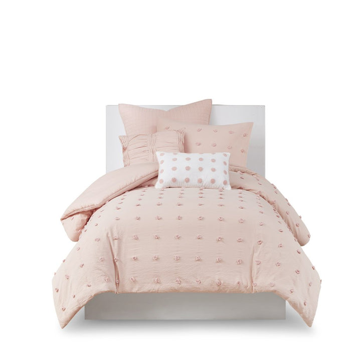 Gracie Mills Mikel Chenille Dot Cotton Jacquard Comforter Set with Euro Shams and Throw Pillows - GRACE-9444 Image 7