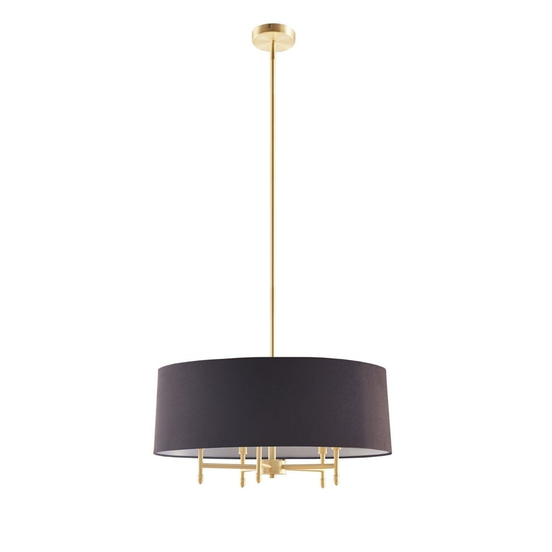 Gracie Mills Rios Modern Elegance 5-Light Black Drum Shade Chandelier - GRACE-9503 Image 1