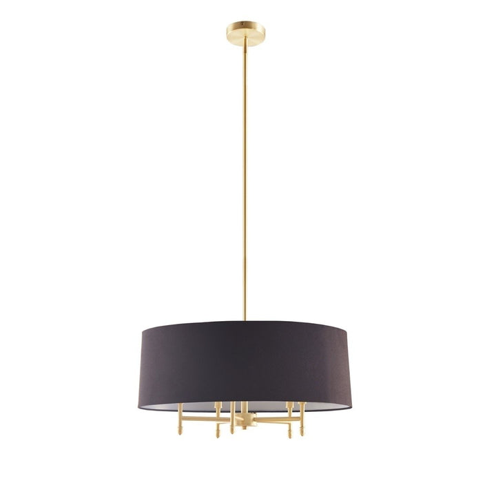 Gracie Mills Rios Modern Elegance 5-Light Black Drum Shade Chandelier - GRACE-9503 Image 1