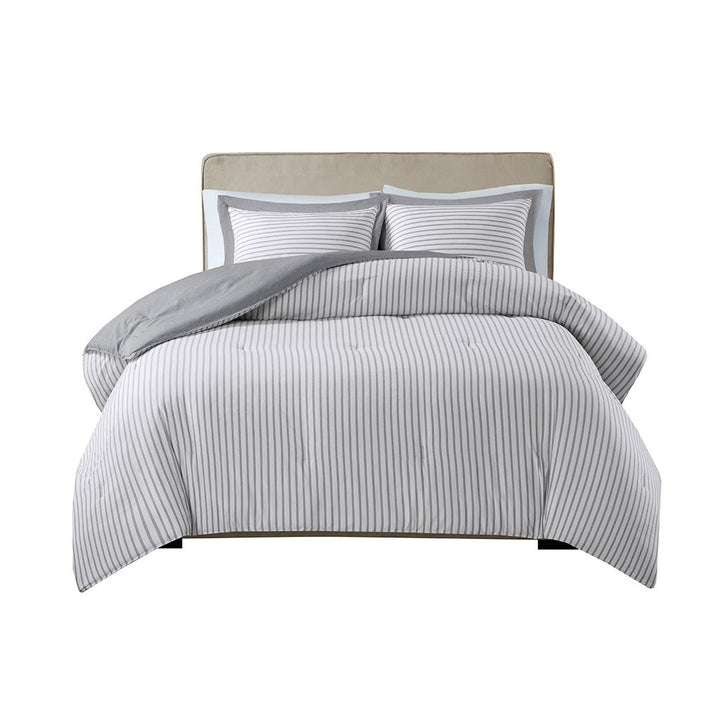 Gracie Mills Christa Striped Reversible Yarn Dyed Poly Microfiber Duvet Cover Set - GRACE-9566 Image 5