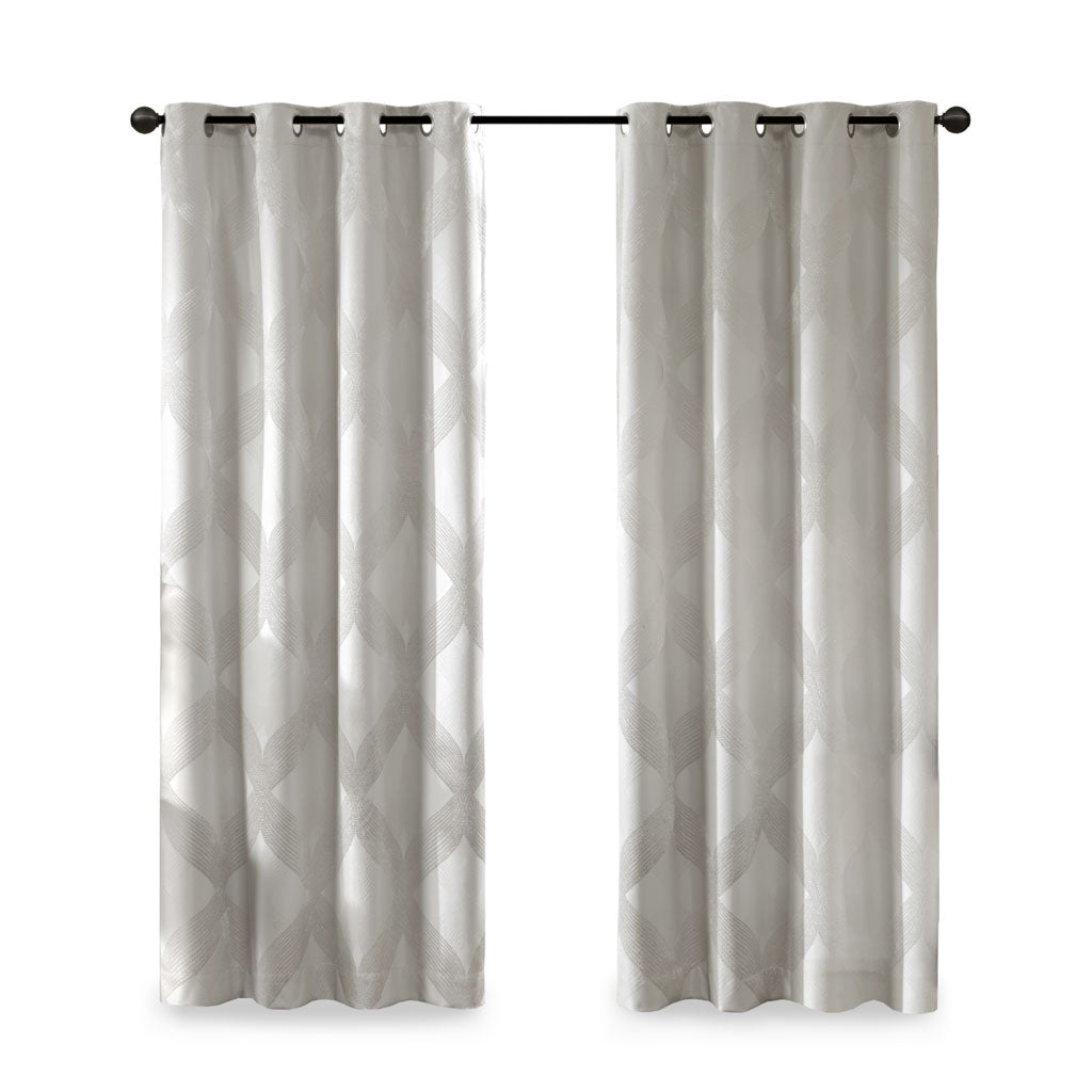 Gracie Mills Eirian Ogee Knitted Jacquard Total Blackout Curtain Panel - GRACE-9806 Image 1