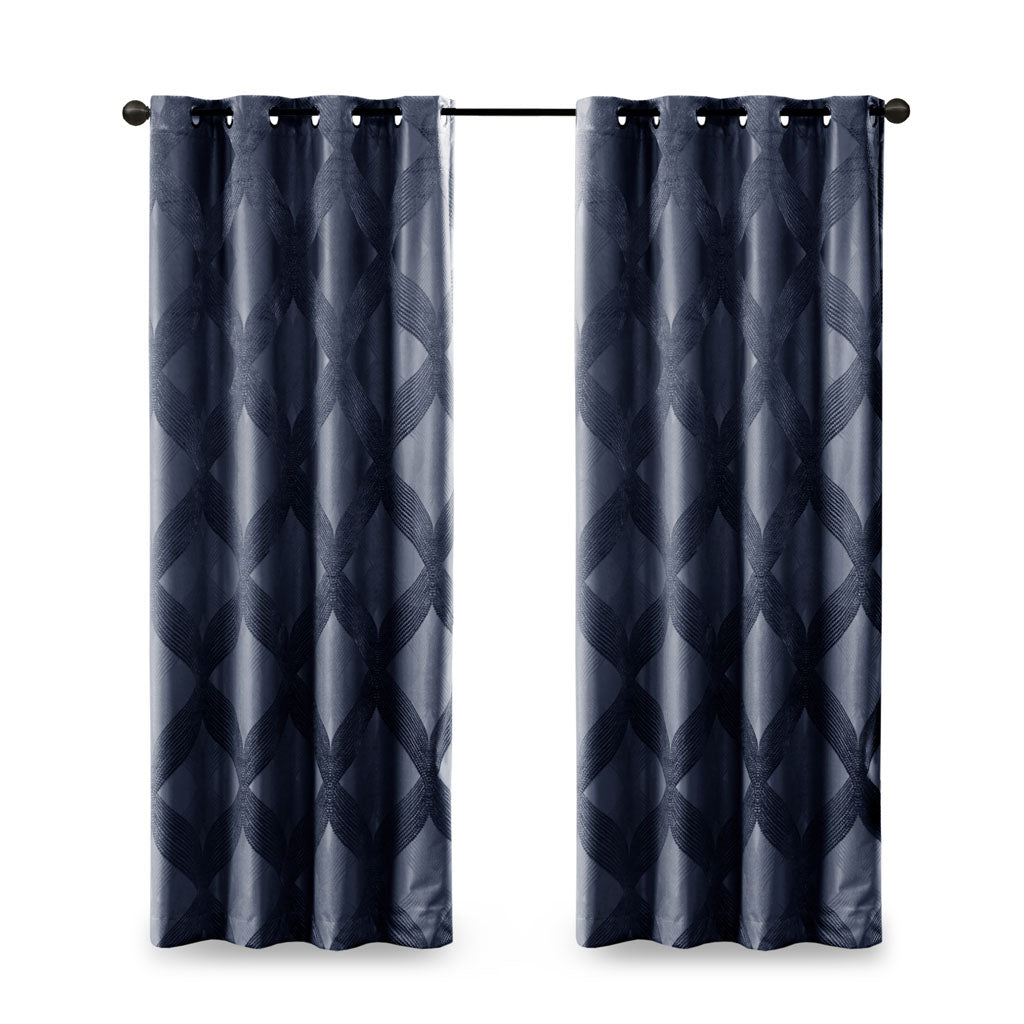 Gracie Mills Eirian Ogee Knitted Jacquard Total Blackout Curtain Panel - GRACE-9806 Image 4