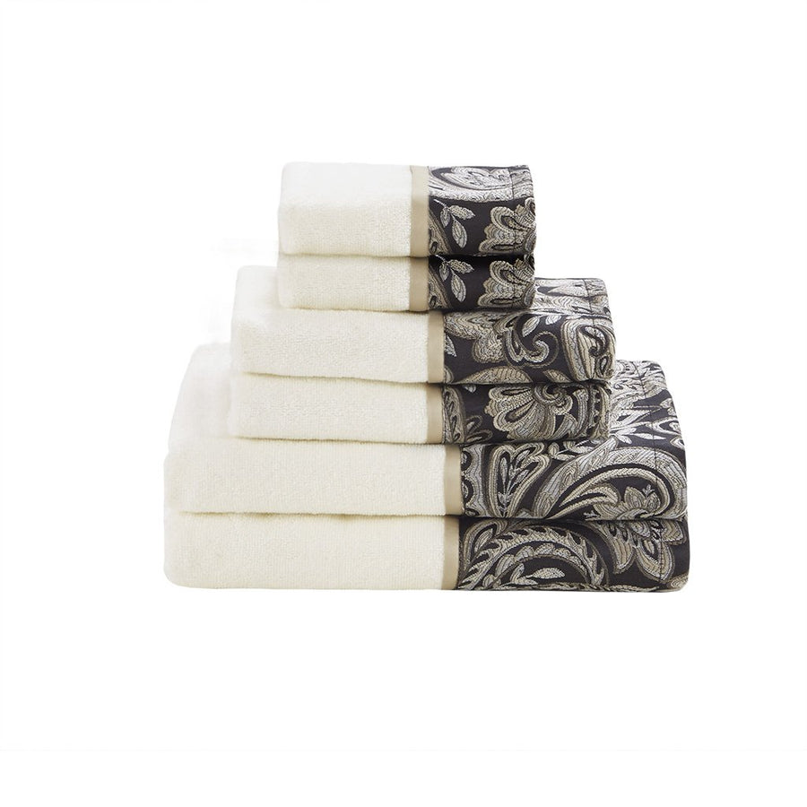 Gracie Mills Thornton 6-Piece Cotton Terry Jacquard Towel Set 550 GSM - GRACE-9869 Image 1