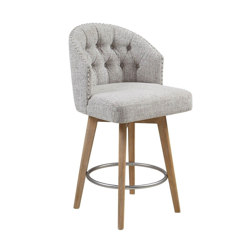 Gracie Mills Esta 360 Swivel Elegance Upholstered Counter Stool - 26" Height - GRACE-9977 Image 1