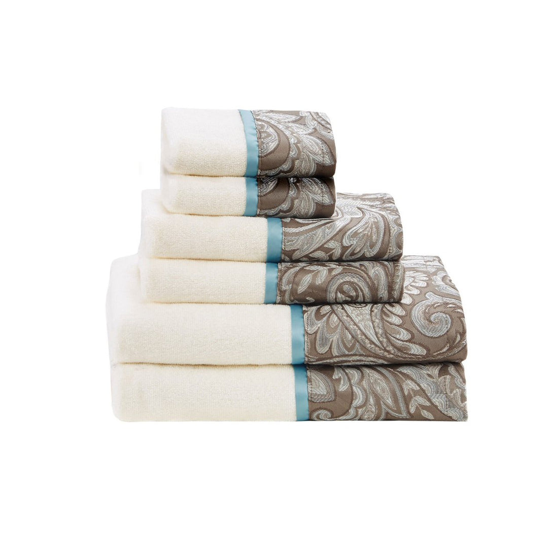 Gracie Mills Thornton 6-Piece Cotton Terry Jacquard Towel Set 550 GSM - GRACE-9869 Image 1