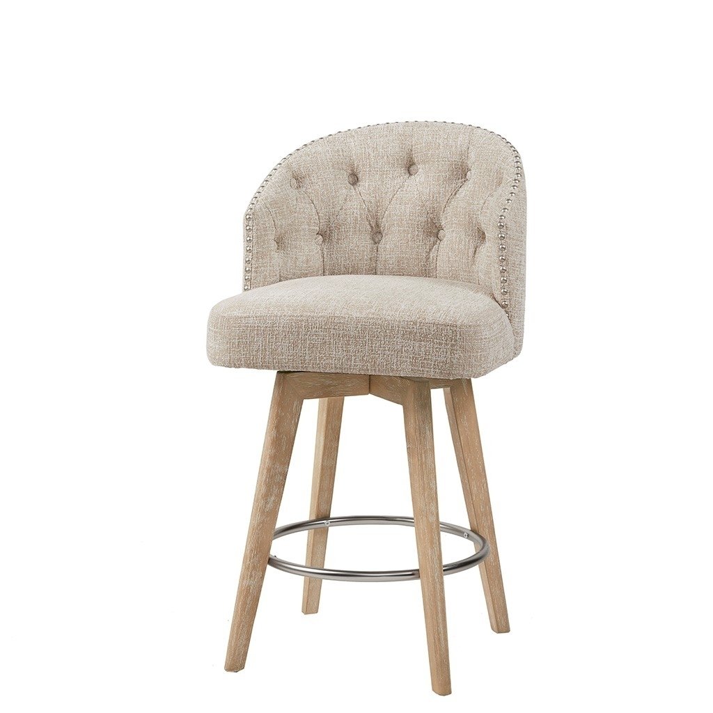 Gracie Mills Esta 360  Swivel Elegance Upholstered Counter Stool - 26" Height - GRACE-9977 Image 5