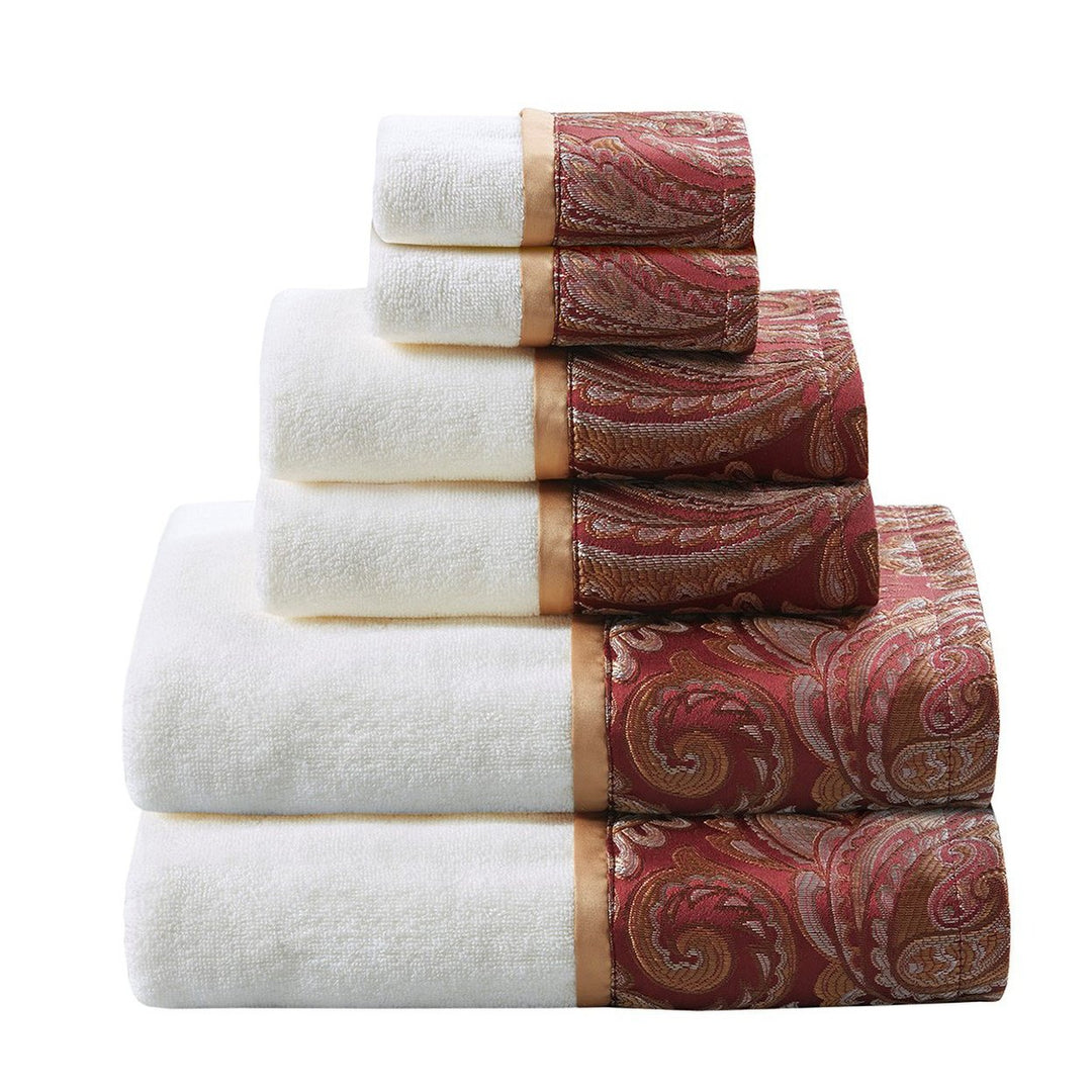 Gracie Mills Thornton 6-Piece Cotton Terry Jacquard Towel Set 550 GSM - GRACE-9869 Image 1