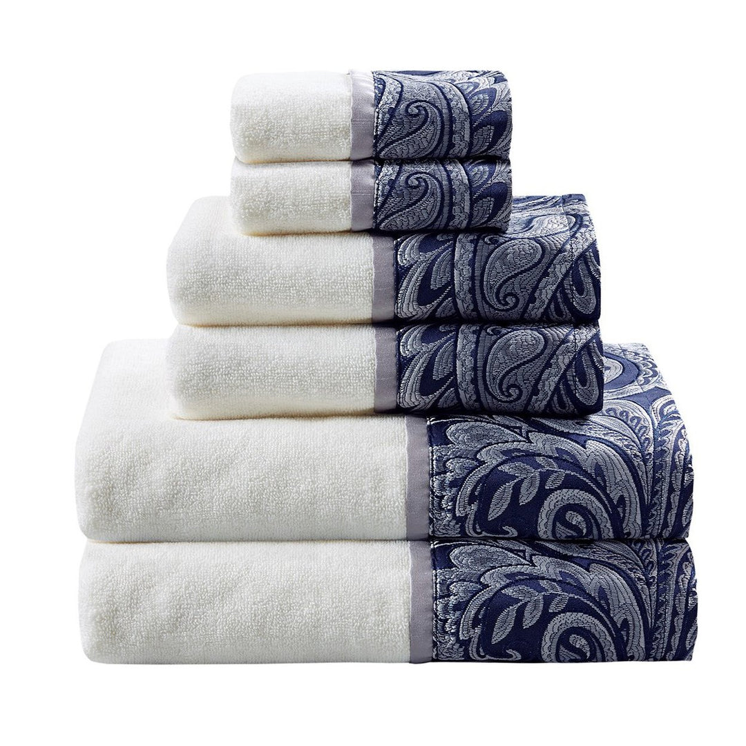 Gracie Mills Thornton 6-Piece Cotton Terry Jacquard Towel Set 550 GSM - GRACE-9869 Image 1