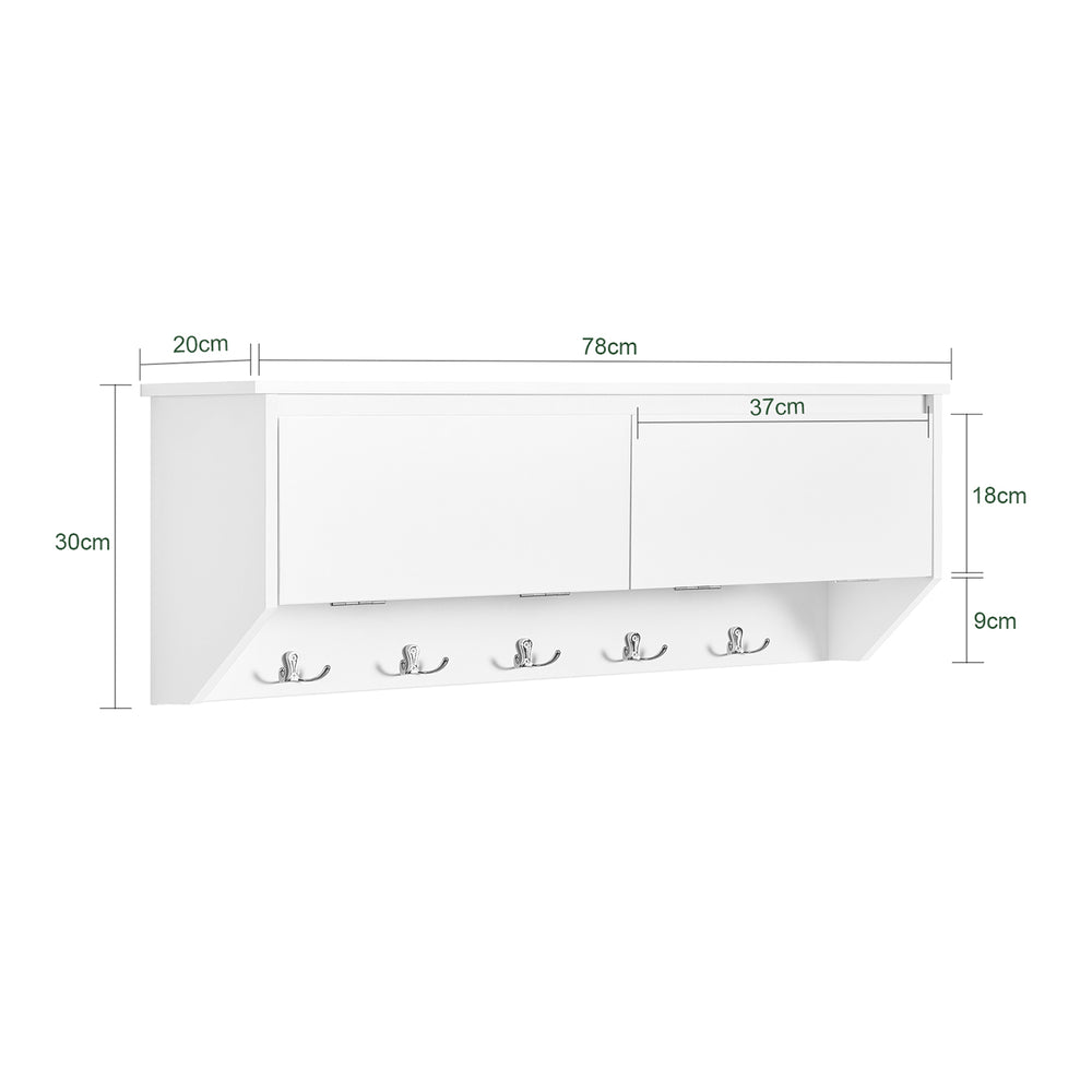 Haotian FHK24-W, 5 - Hook Wall Mounted Coat Rack with Storage Image 2