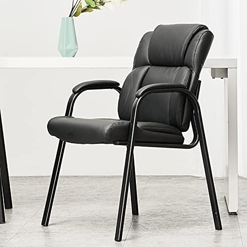 CLATINA Leather Guest Chair with Padded Arm Rest for Reception Meeting Conference and Waiting Room Side Office Home Image 1