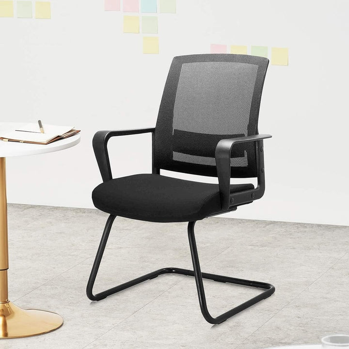 CLATINA Office Guest Chair with Lumbar Support and Mid Back Mesh Space Air Grid Series for Reception Conference Room Image 1