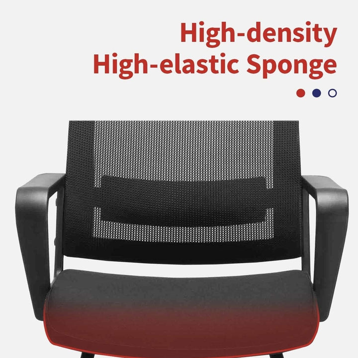 CLATINA Office Guest Chair with Lumbar Support and Mid Back Mesh Space Air Grid Series for Reception Conference Room Image 3