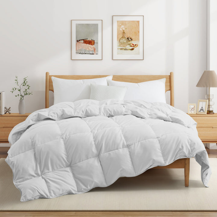 Puredown Lightweight White Goose Down Comforter Oversize Summer Blanket 88x104 Image 4