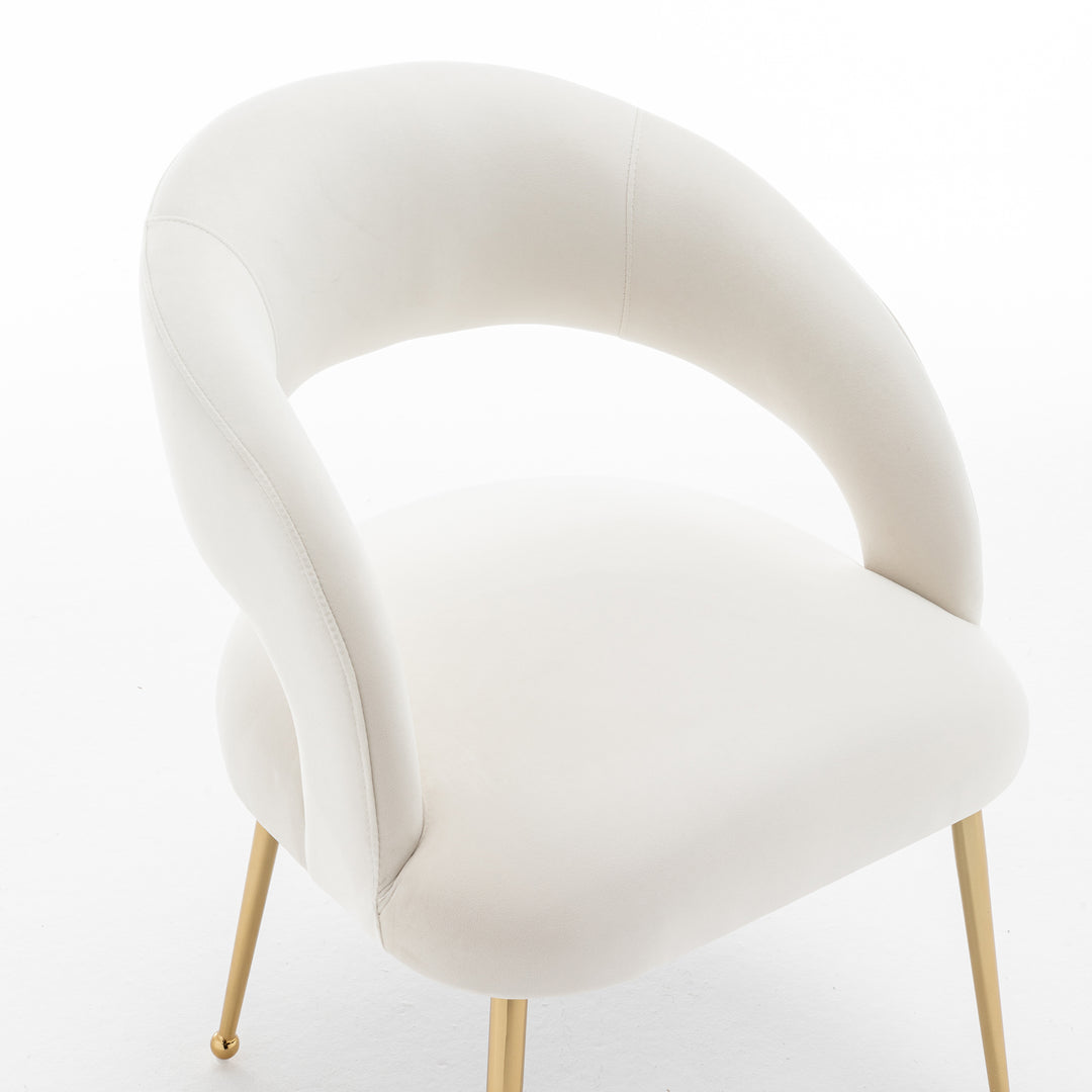 SEYNAR Mid Century Modern Velvet Upolstered Open-Back Dining Chair Set of 2 Image 8