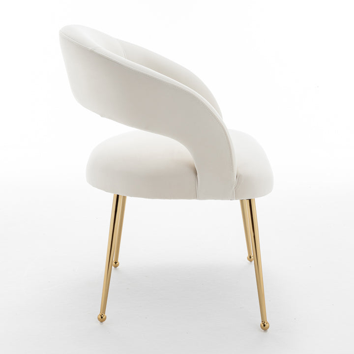SEYNAR Mid Century Modern Velvet Upolstered Open-Back Dining Chair Set of 2 Image 7