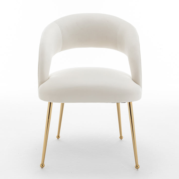SEYNAR Mid Century Modern Velvet Upolstered Open-Back Dining Chair Set of 4 Image 6