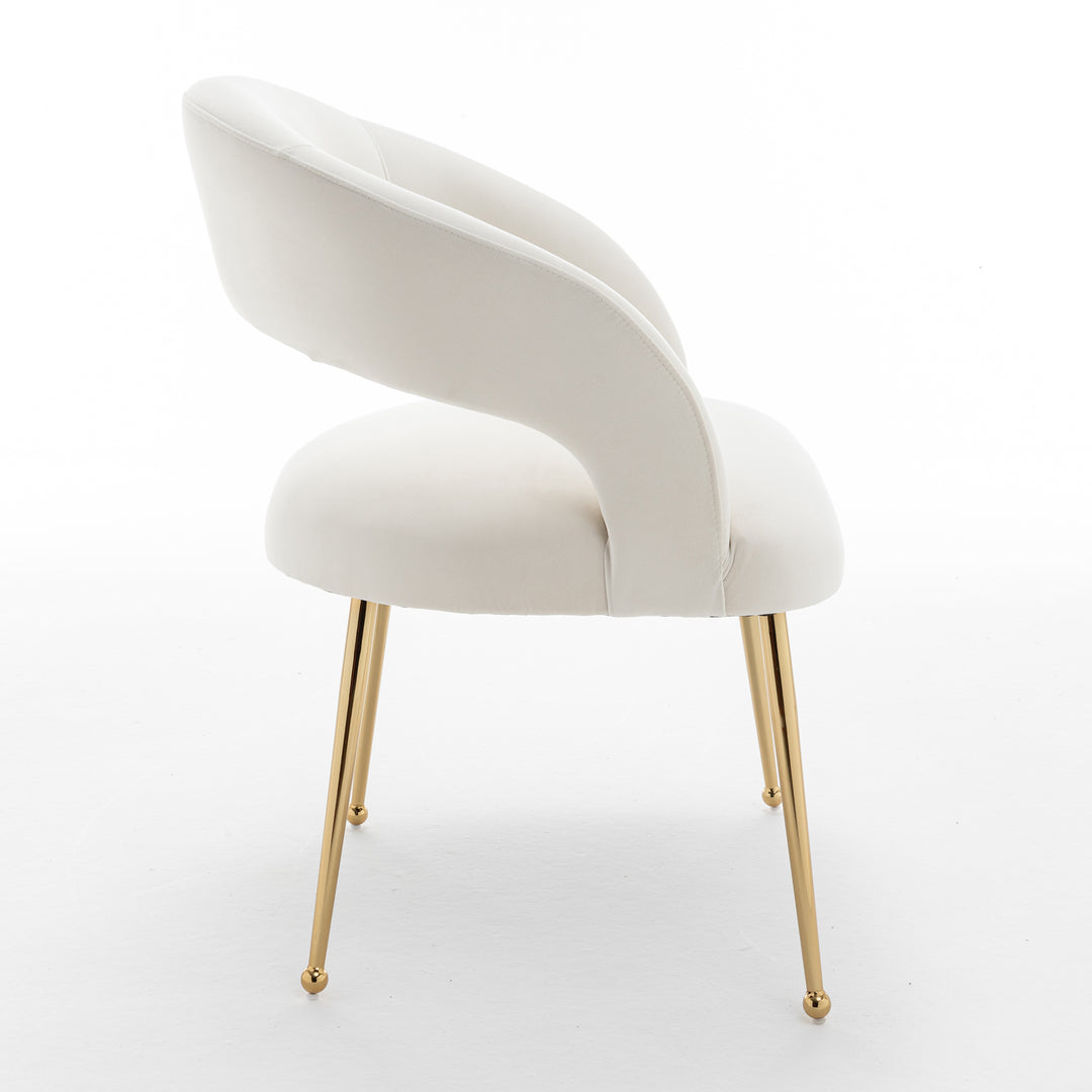 SEYNAR Mid Century Modern Velvet Upolstered Open-Back Dining Chair Set of 4 Image 7