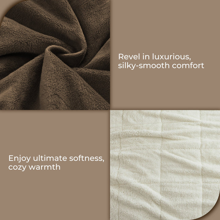 3 Piece All Season Comforter Set with Shams Reversible Faux Shearling-Down Alternative Comforter Set Image 3