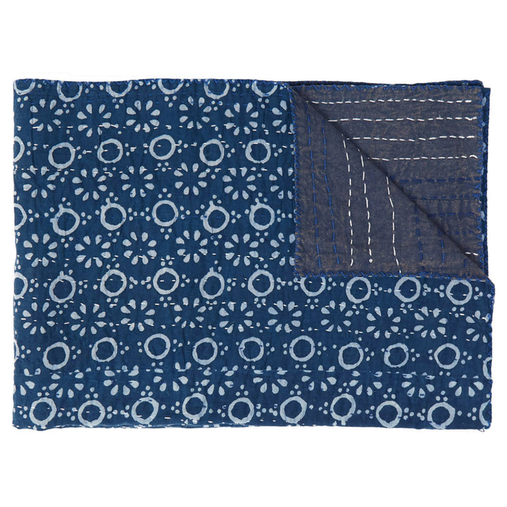 Taj Hotel Kantha Cotton Throw 50x70 Lightweight Handcrafted Image 5