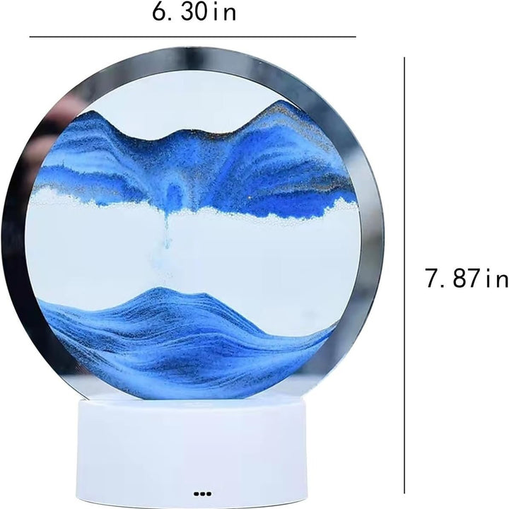 MORESEC 3D Flowing Sand Painting Table Lamp, Moving Sand Art Desk Lamp, Mobile Hourglass Deep Sea Sandscape Sand Image 5