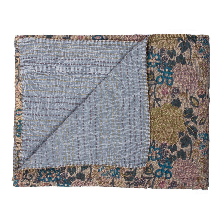 Taj Hotel Kantha Cotton Throw 50x70 Handcrafted Patchwork Blanket India Image 3