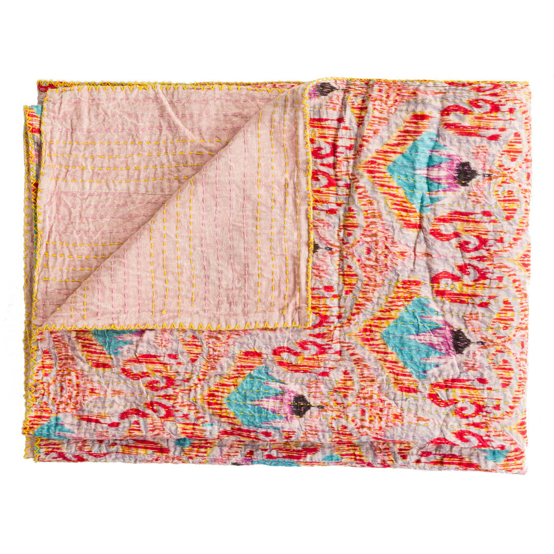 Taj Hotel Kantha Cotton Throw 50x70 Lightweight Handcrafted Image 9