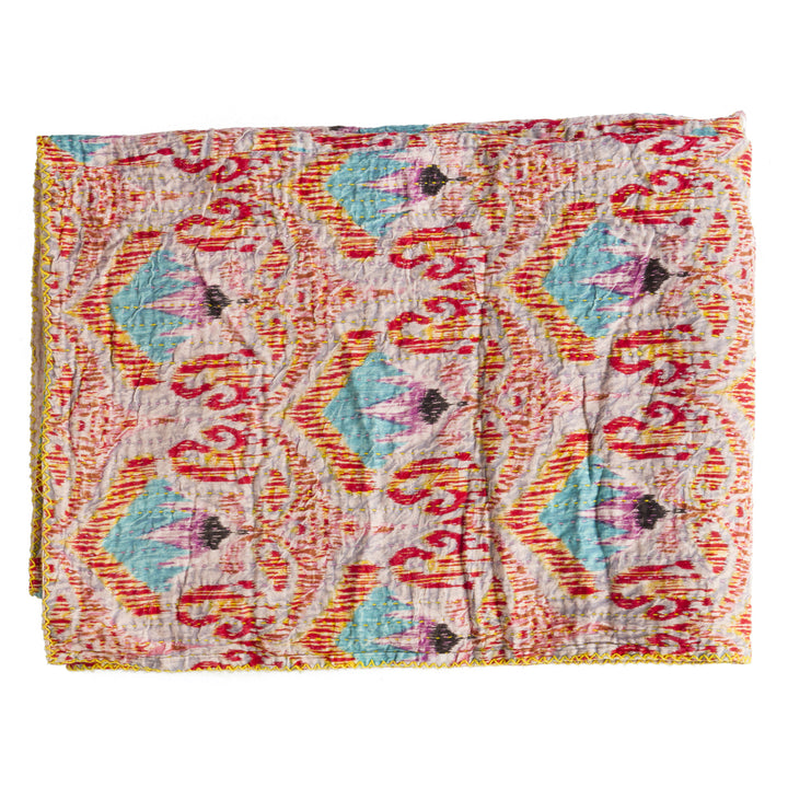 Taj Hotel Kantha Cotton Throw 50x70 Lightweight Handcrafted Image 10