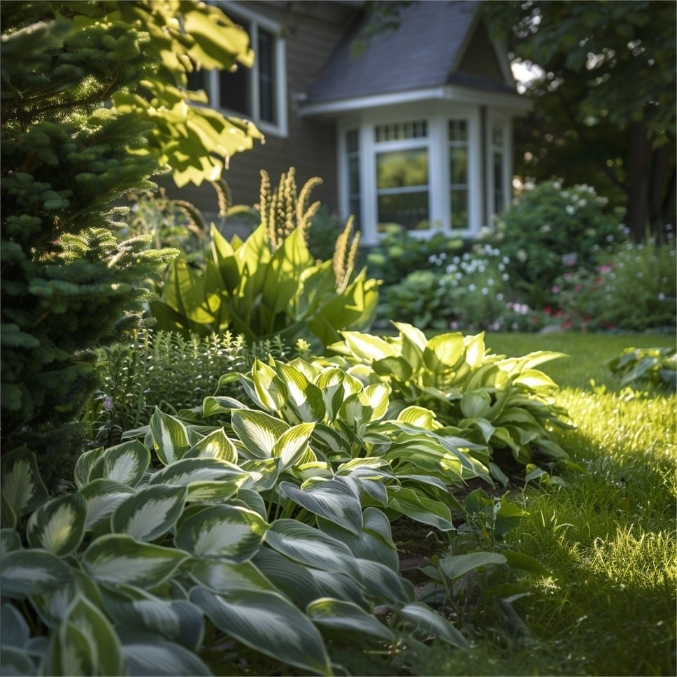 Fire and Ice Hosta - 3 Bare Roots - Green and White Hardy and Shade Tolerant Plants Great for any Landscape Image 3