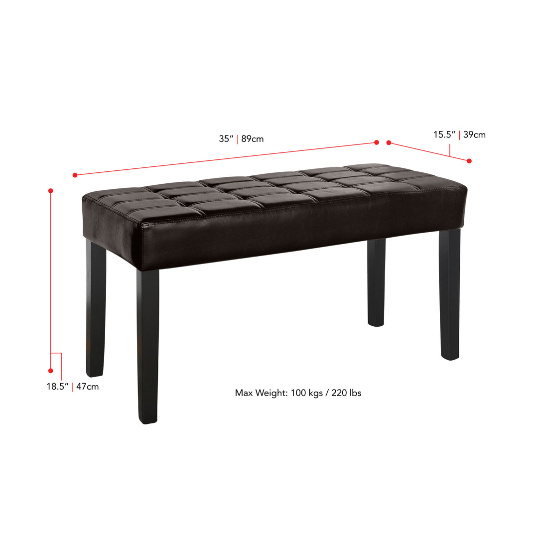 CorLiving California Tufted Bench Image 4