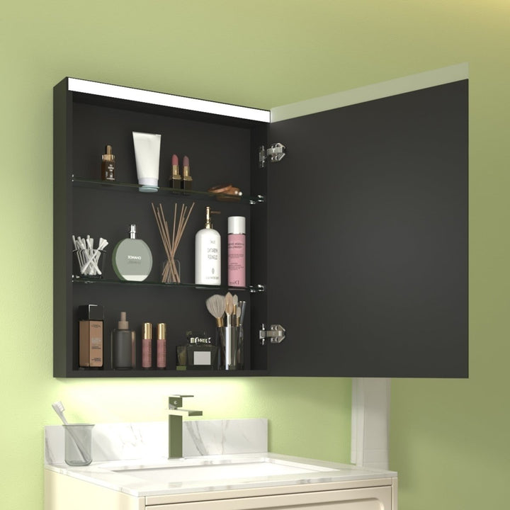 ExBrite 24x30 Inch LED Light Bathroom Mirror Medicine Cabinet Right Hinge Image 3