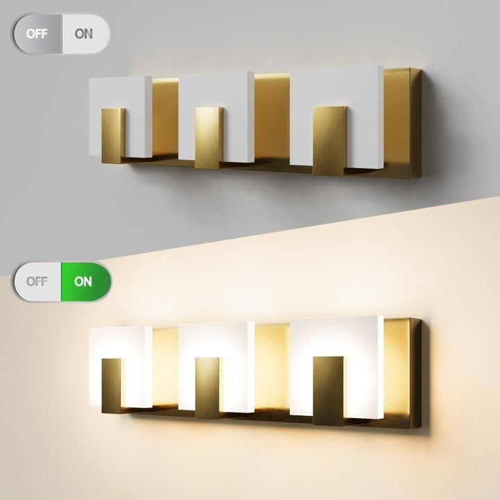 ExBrite 20 Inch Gold LED Vanity Lights Modern Bathroom Wall Fixture 3 Lights Image 8