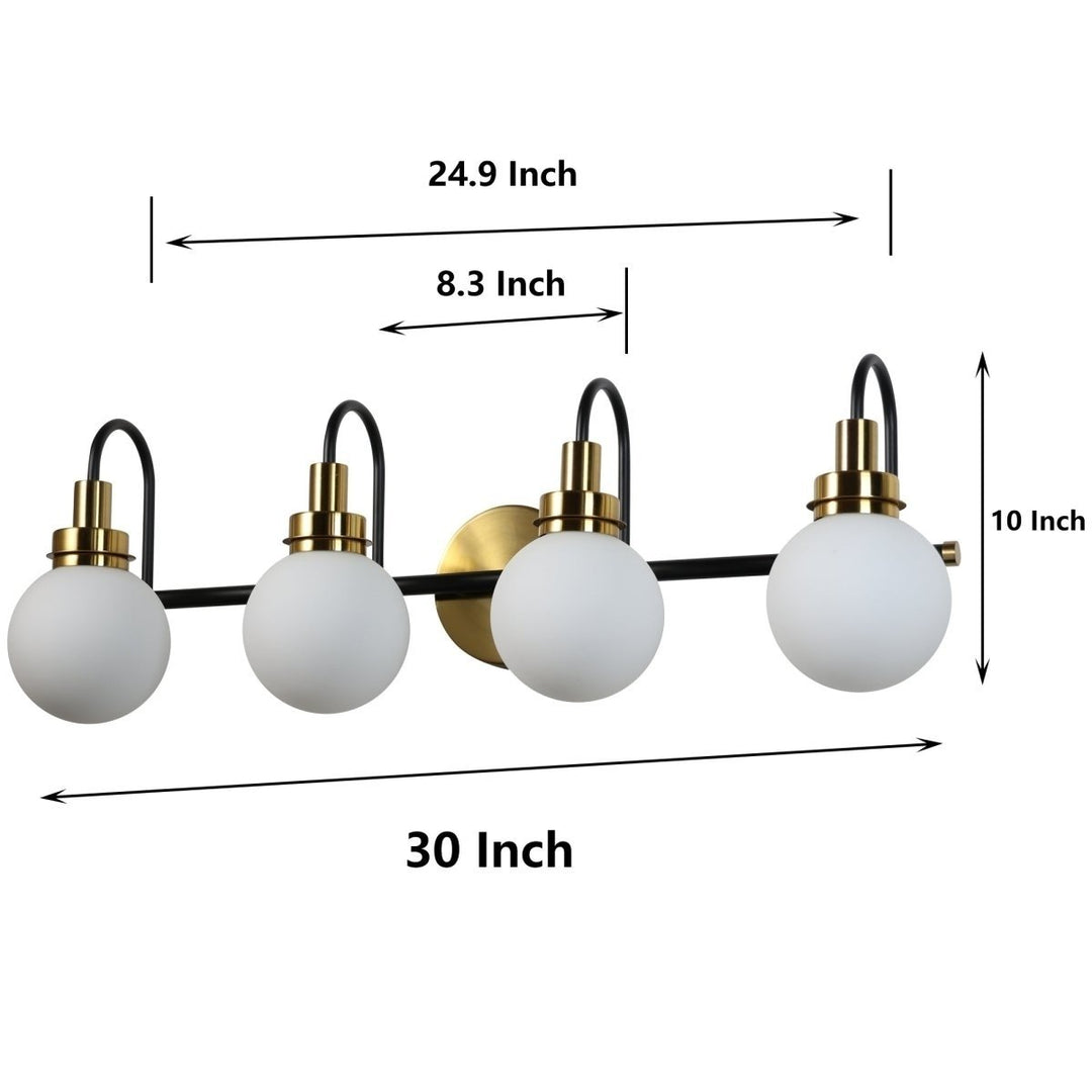 ExBrite 4-Light LED Vanity Light Fixture Farmhouse Black Gold Dimmable 3023 Image 3