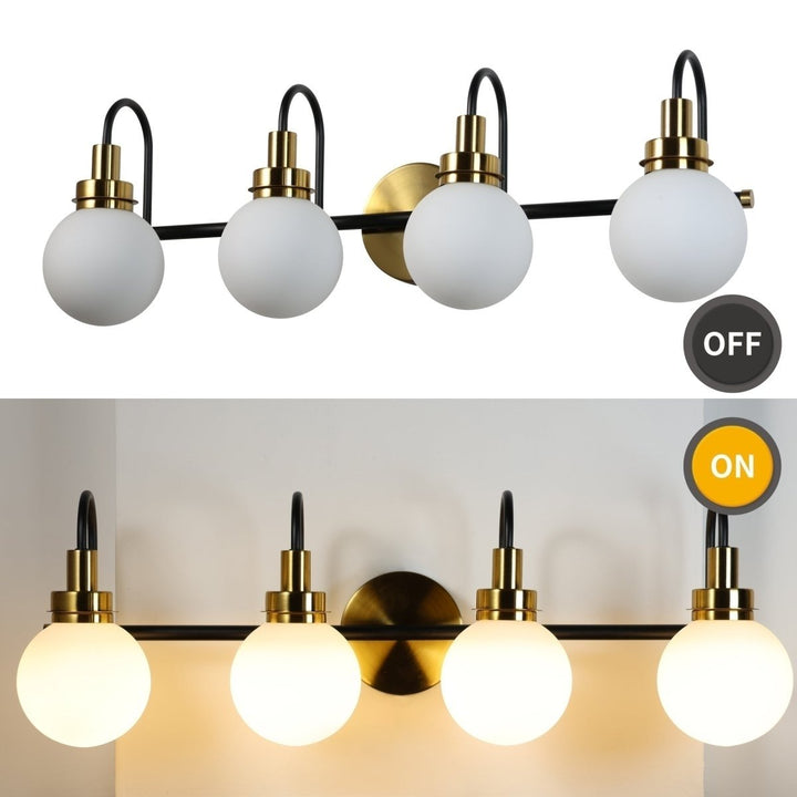 ExBrite 4-Light LED Vanity Light Fixture Farmhouse Black Gold Dimmable 3023 Image 5