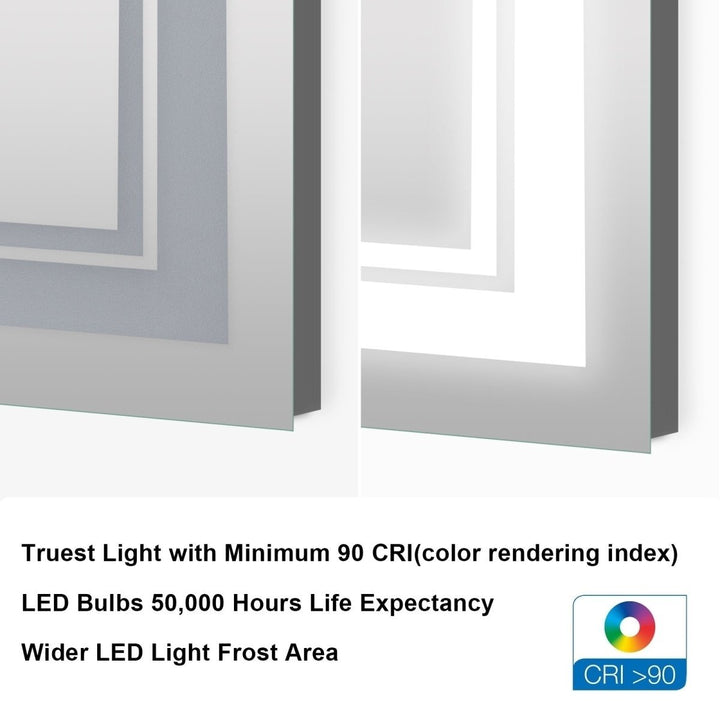 Linea Customized Rectangle LED Bathroom Mirror Image 7
