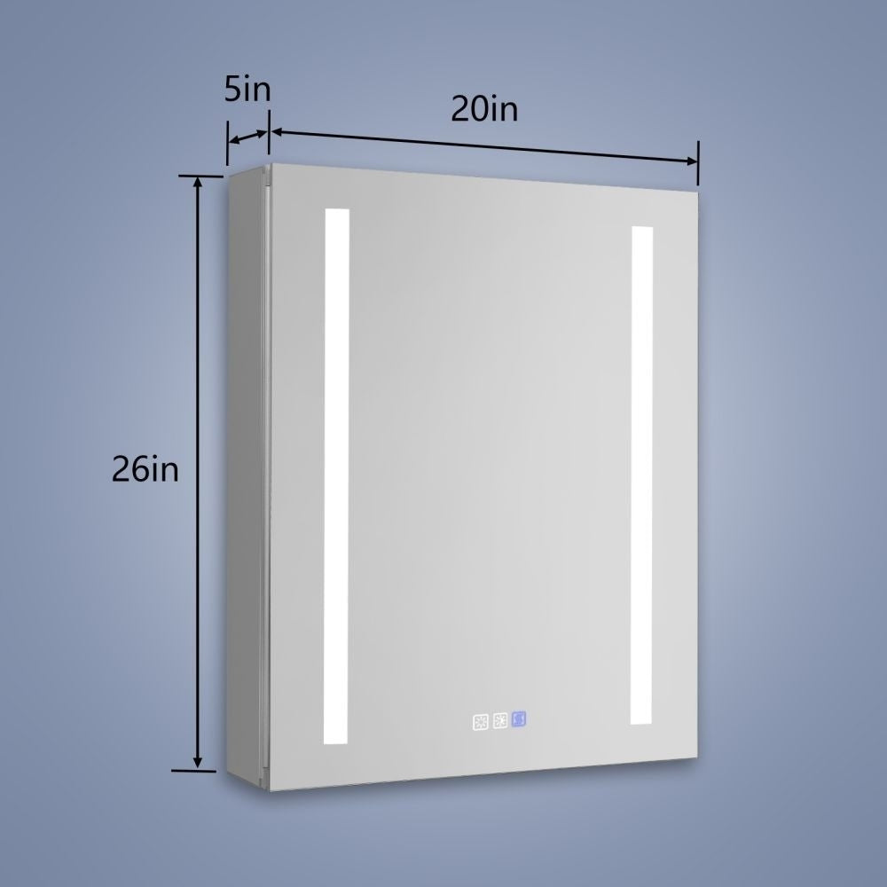 Boost-M1 Aluminum Medicine Cabinet 20 in. W x 26 in. H Recessed Surface Mount Image 2