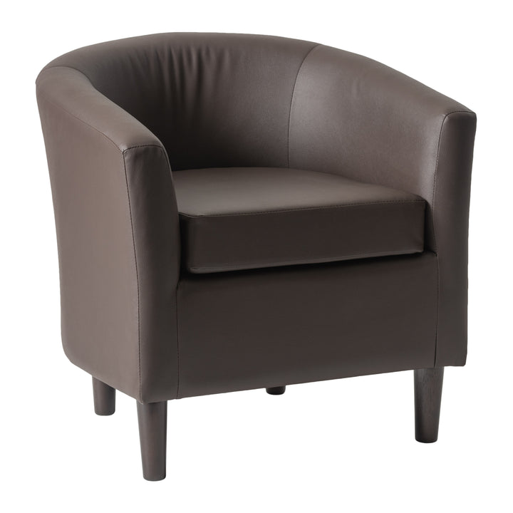 CorLiving Vegan Leather Barrel Chair Image 3